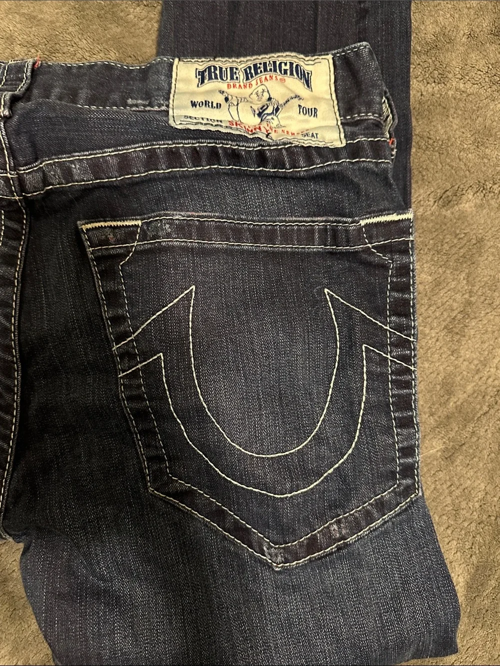 True Religion Dark Blue Sz 33 Skinny Jeans